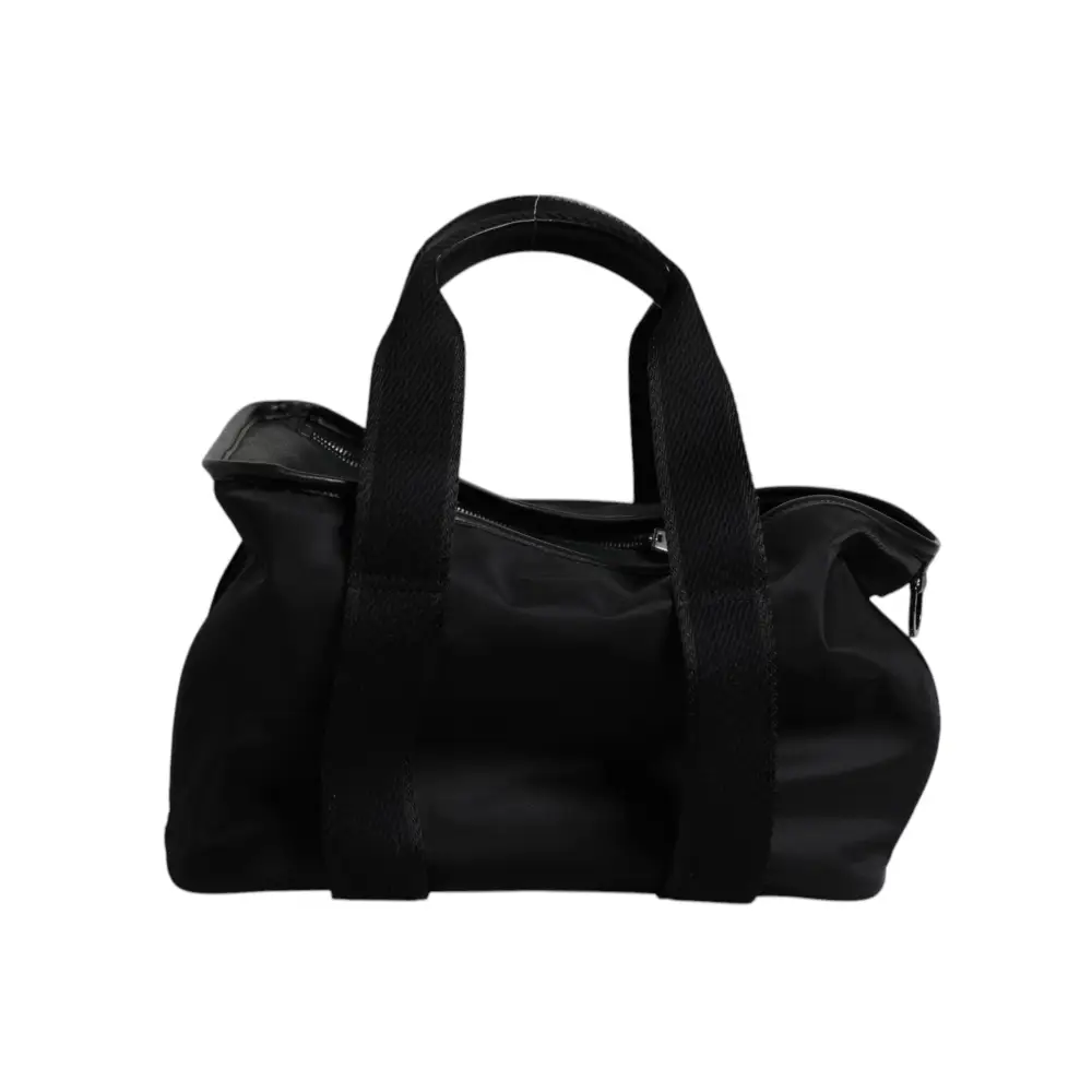 Dolce & Gabbana Schwarzer Schultergurt Pet Carry Logo Plaque Tasche