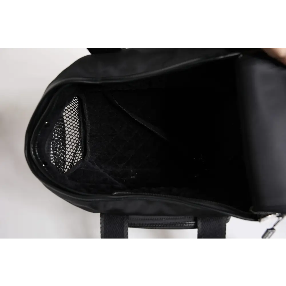 Dolce & Gabbana Schwarzer Schultergurt Pet Carry Logo Plaque Tasche