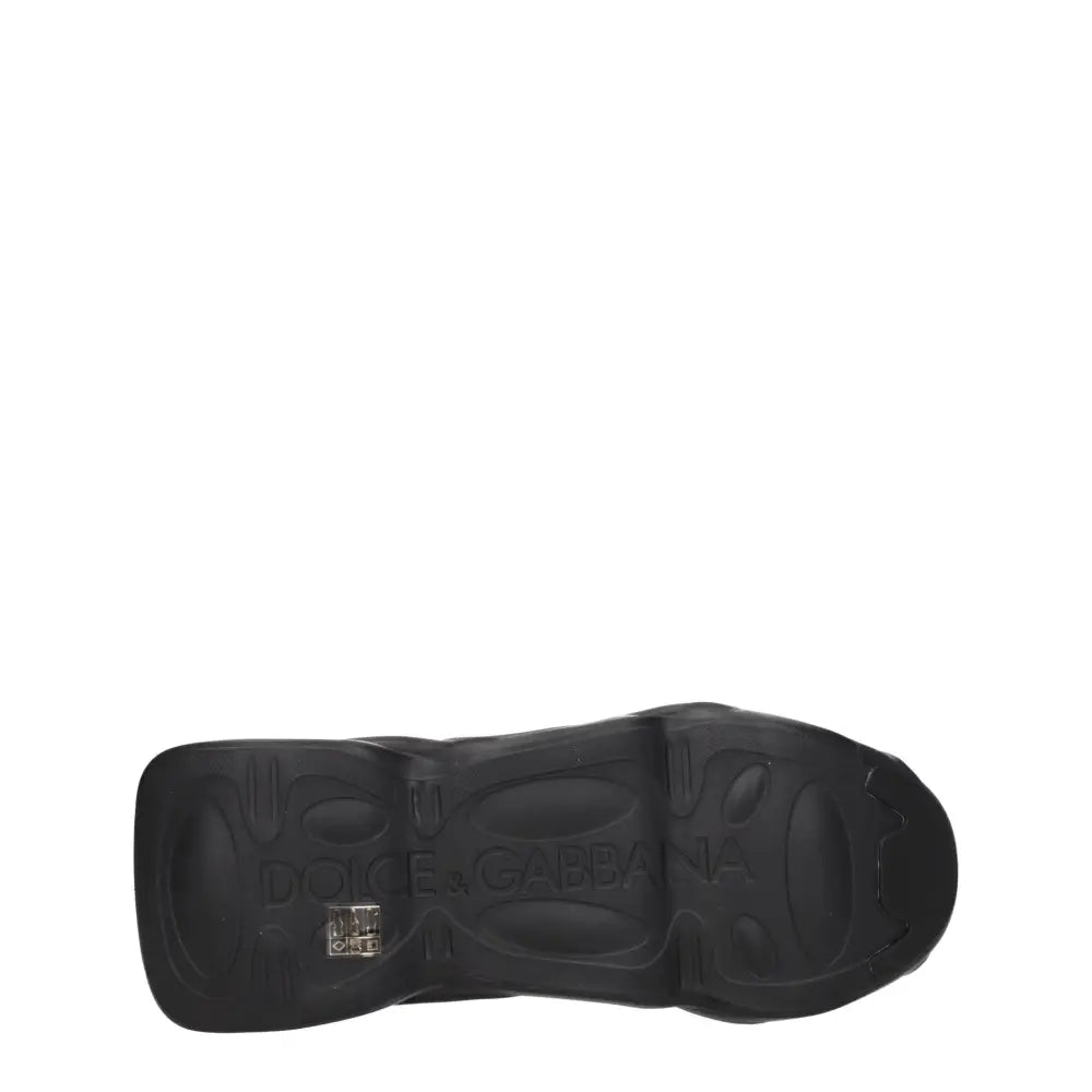 Dolce & Gabbana Schwarzer Stoff Chunky Sneakers