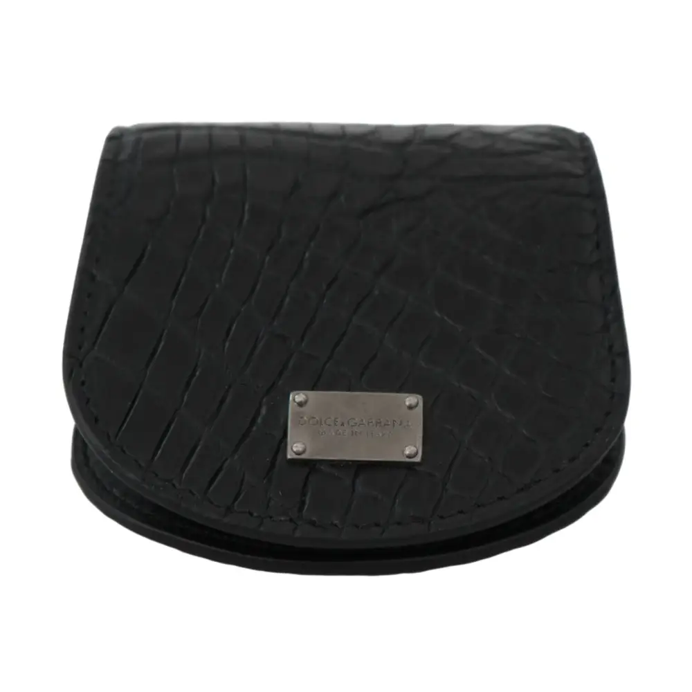 Dolce & Gabbana Schwarzes exotisches Skin Taschenkondom Etui Halter