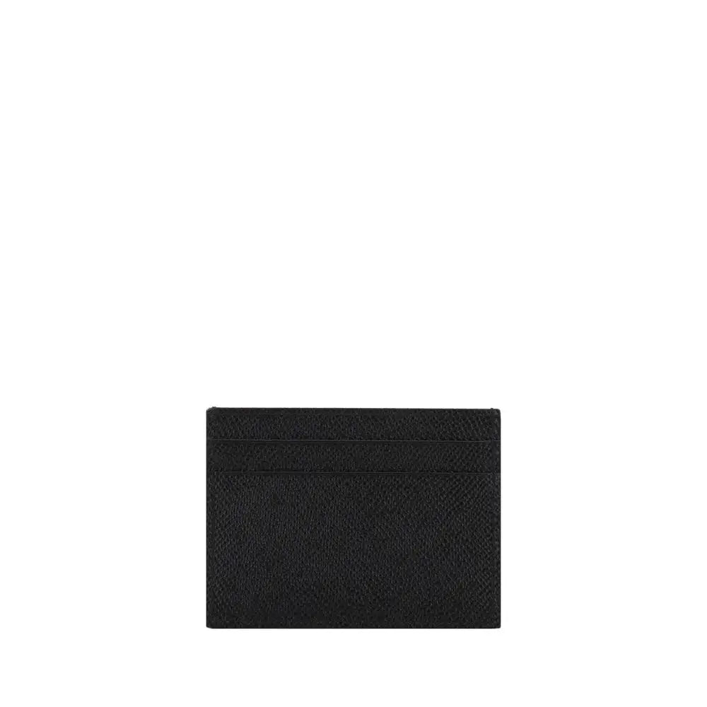 Dolce & Gabbana Schwarzes Kalbsleder Bos Taurus Portemonnaie