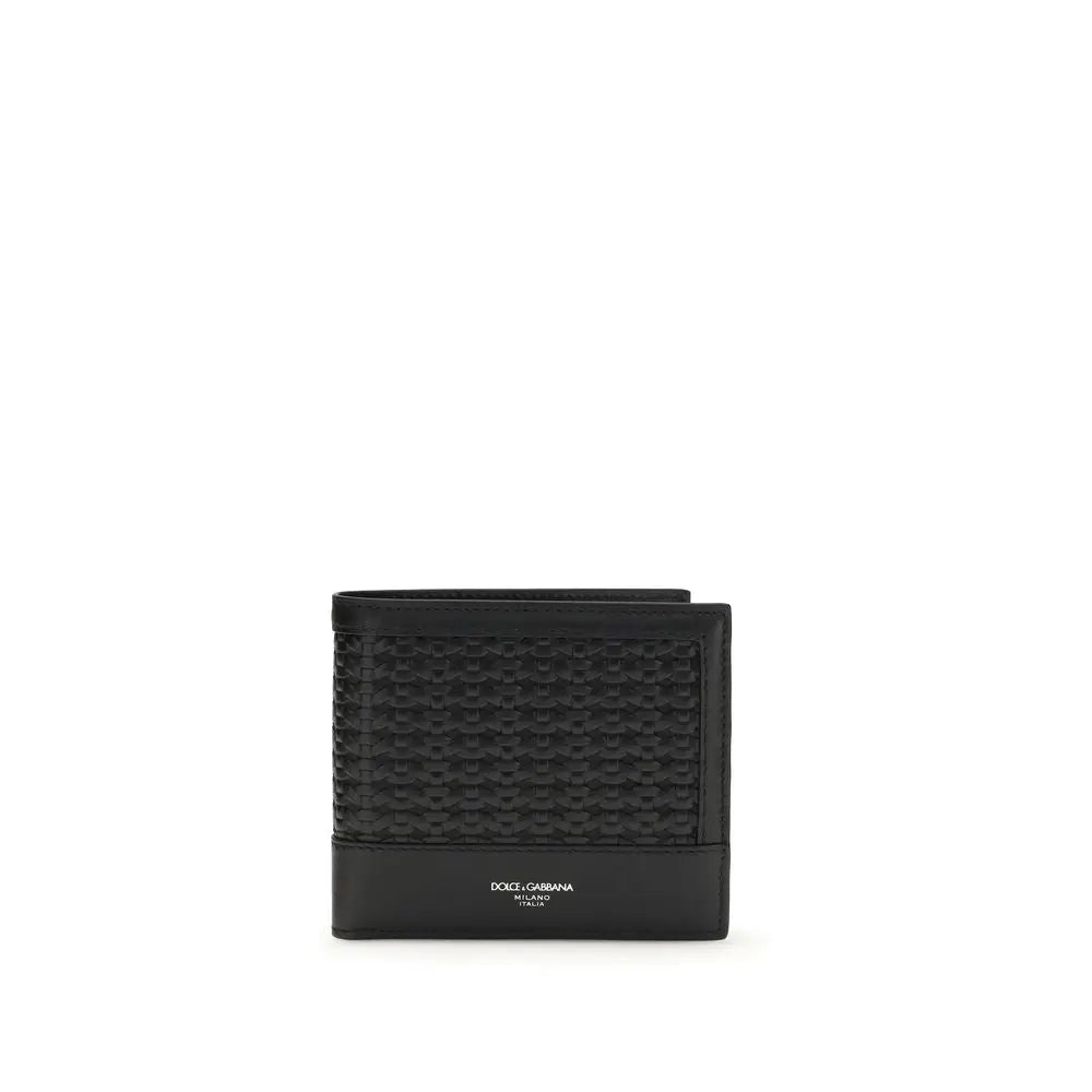 Dolce & Gabbana Schwarzes Kalbsleder Bos Taurus Portemonnaie