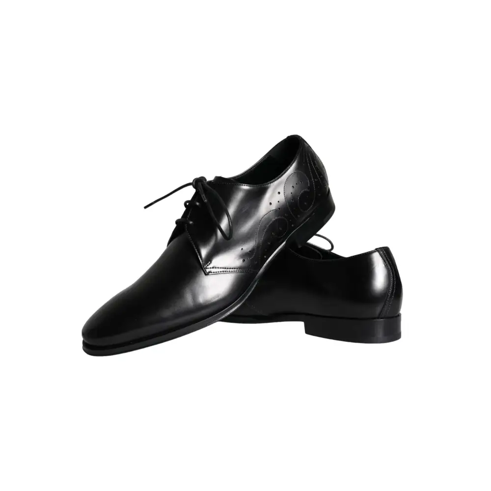 Dolce & Gabbana Schwarzes Kalbsleder Derby Herren Anzugschuhe - EU43/US10