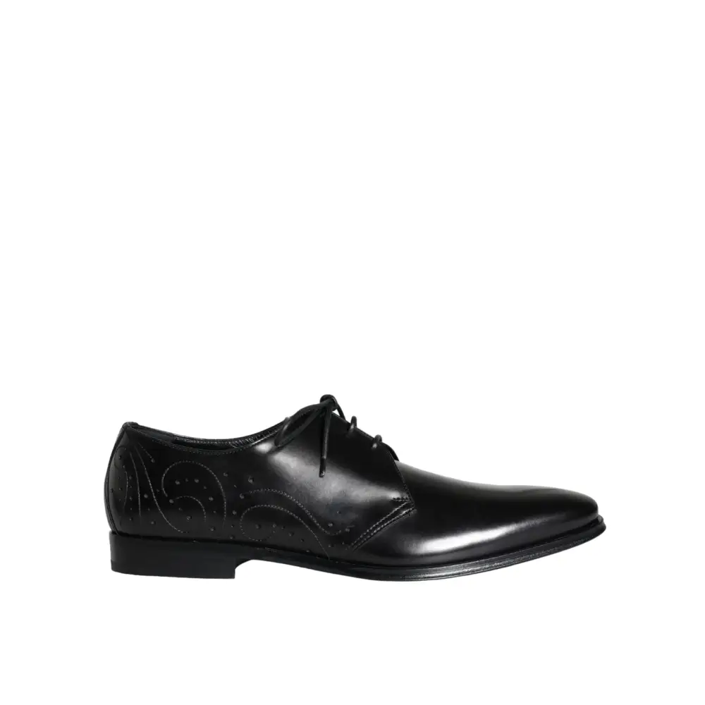 Dolce & Gabbana Schwarzes Kalbsleder Derby Herren Anzugschuhe - EU43/US10