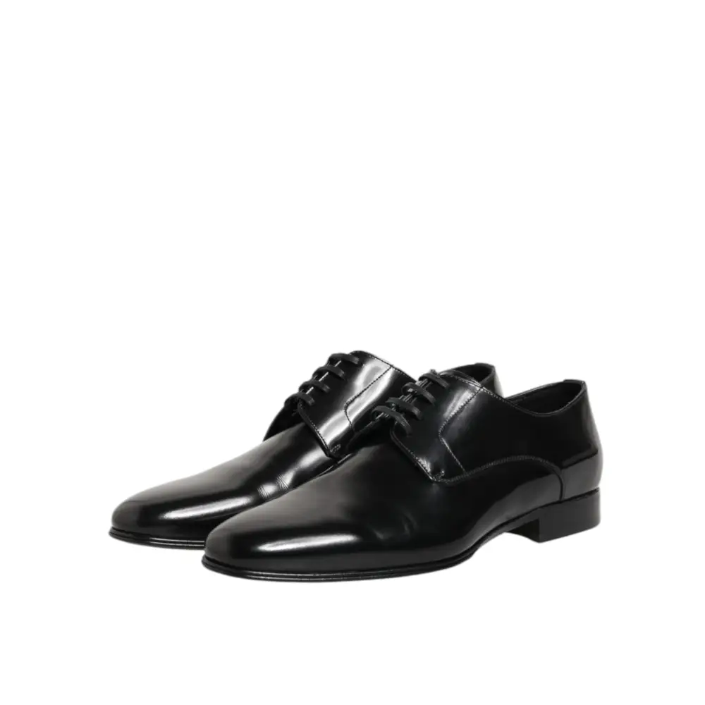 Dolce & Gabbana Schwarzes Kalbsleder Derby Herren Anzugschuhe - EU 42 | US 9