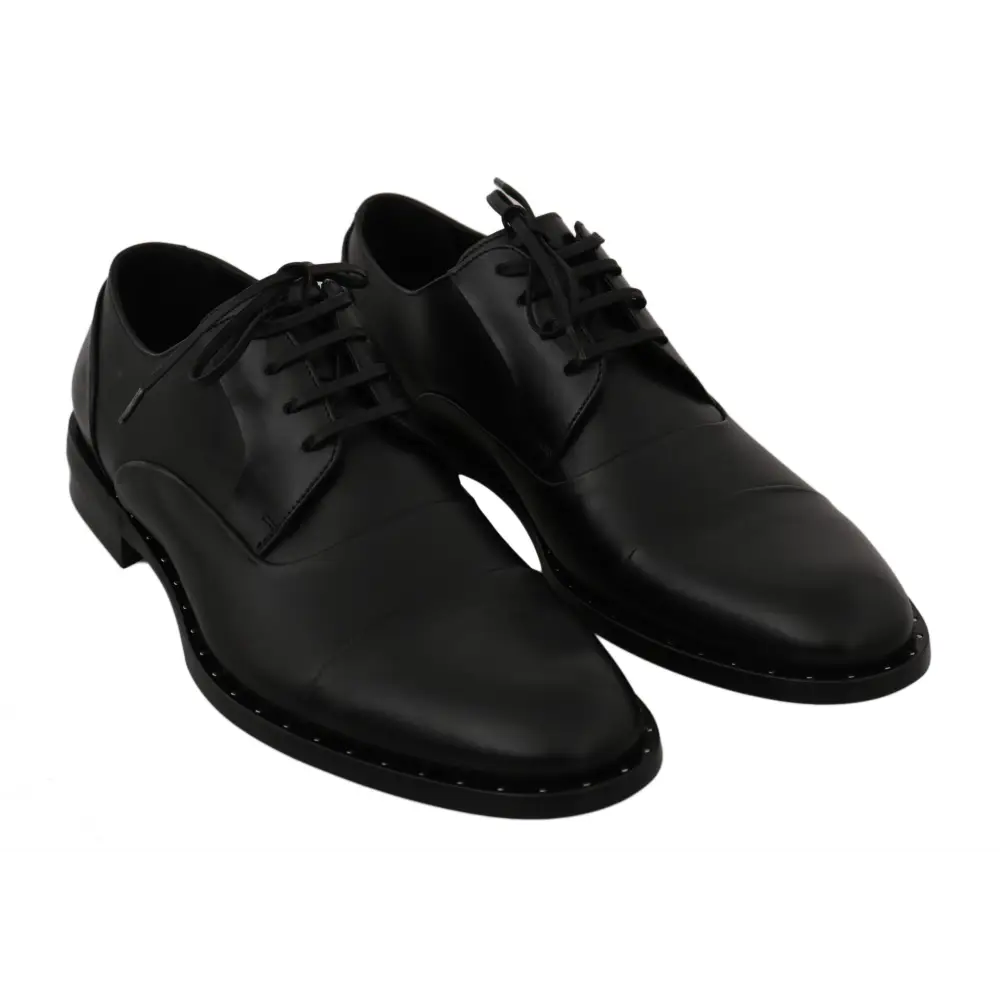 Dolce & Gabbana Schwarzes Leder Derby Formale Schuhe - EU39/US6