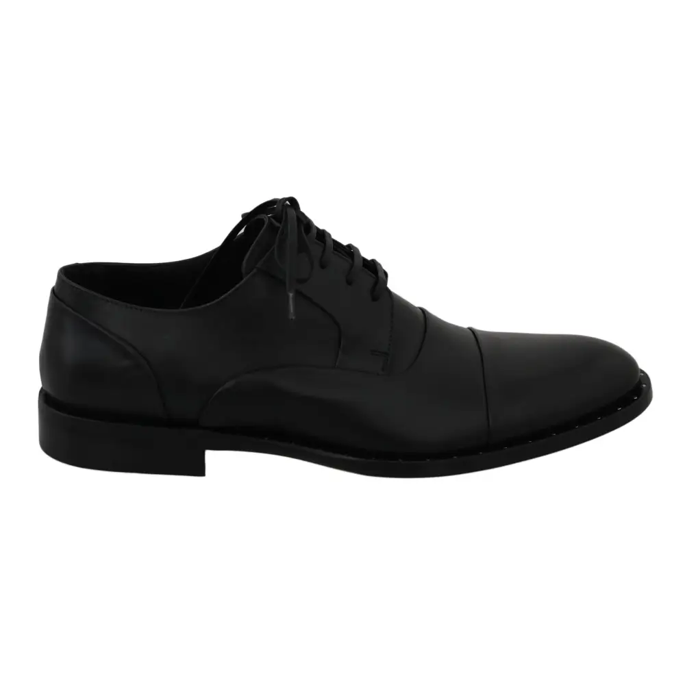 Dolce & Gabbana Schwarzes Leder Derby Formale Schuhe - EU39/US6
