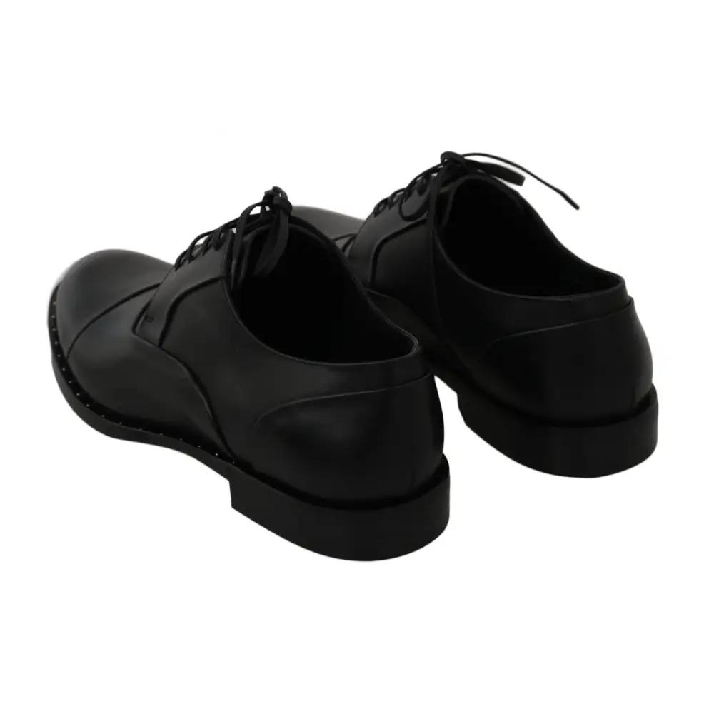 Dolce & Gabbana Schwarzes Leder Derby Formale Schuhe - EU39/US6