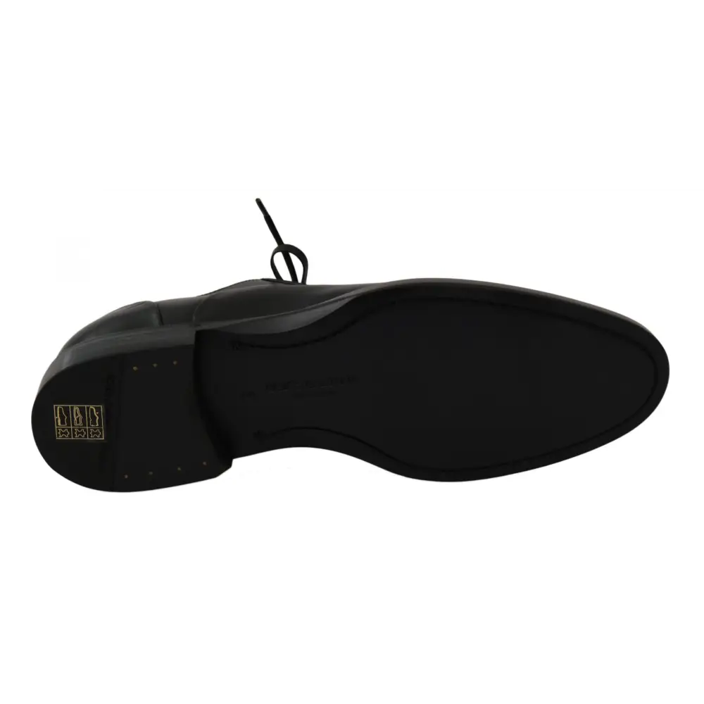 Dolce & Gabbana Schwarzes Leder Derby Formale Schuhe - EU39/US6