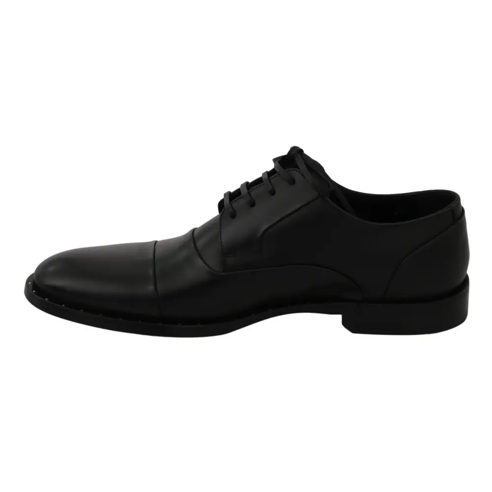 Dolce & Gabbana Schwarzes Leder Derby Formale Schuhe - EU39/US6