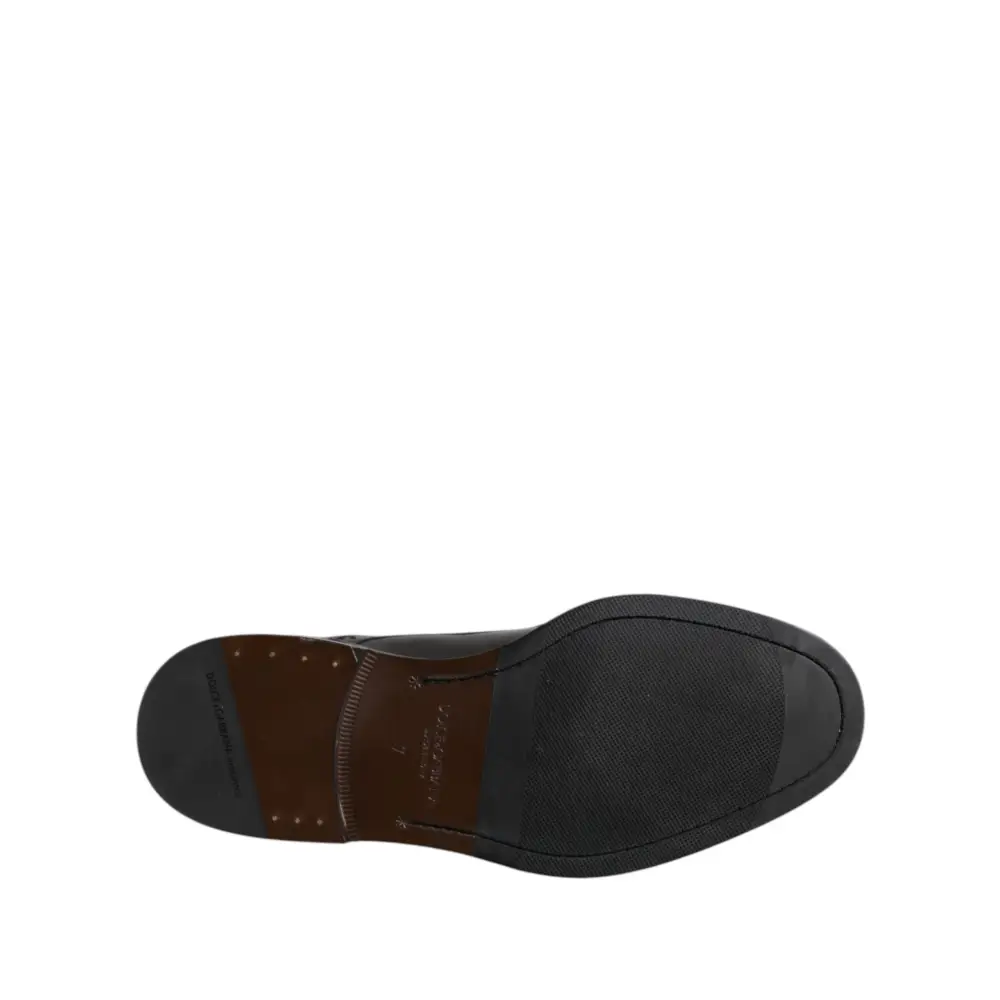 Dolce & Gabbana Schwarzes Leder Derby Wingtip Formelle Schuhe - EU41/US8