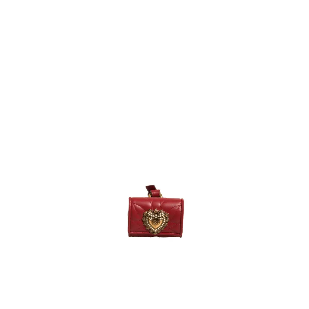 Dolce & Gabbana Schwarzes Leder Devotion Heart Strap Airpod Case