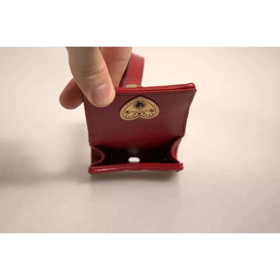 Dolce & Gabbana Schwarzes Leder Devotion Heart Strap Airpod Case