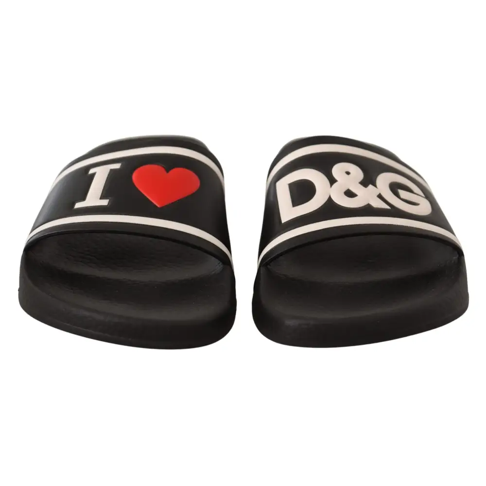 Dolce & Gabbana Schwarzes Leder I Love D&amp - EU35/US4.5