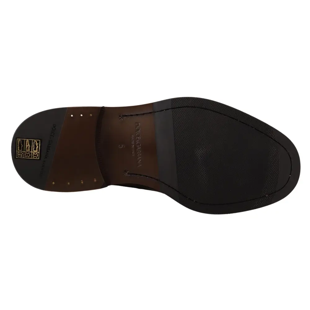 Dolce & Gabbana Schwarzes Leder Kleid Formelle Derby Schuhe - EU39/US6