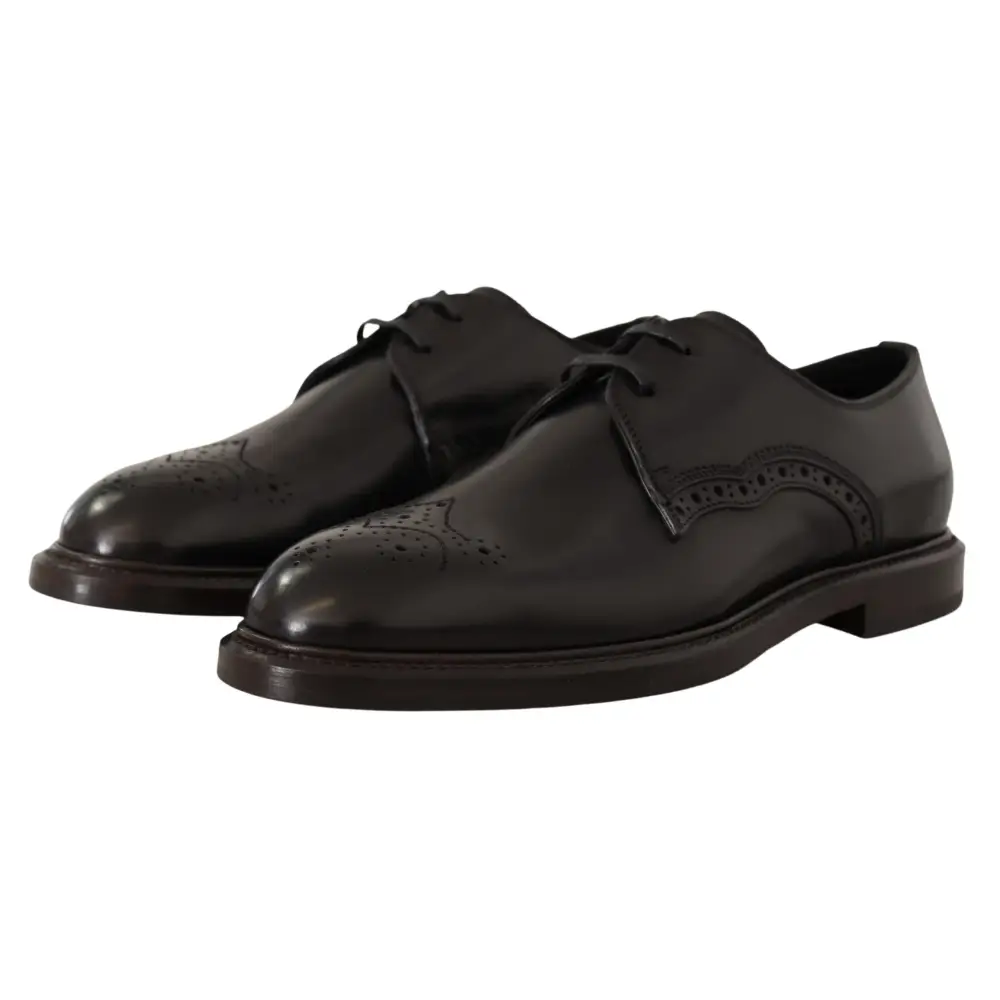 Dolce & Gabbana Schwarzes Leder Kleid Formelle Derby Schuhe - EU39/US6