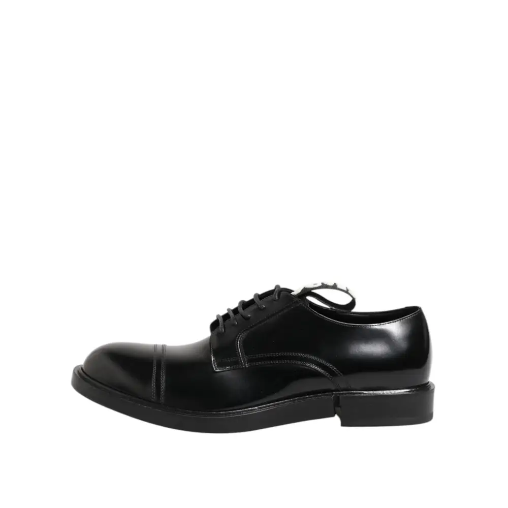 Dolce & Gabbana Schwarzes Leder Kleid Schnürschuhe Männer Formale Schuhe - EU41/US8