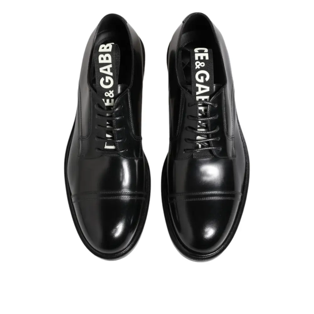 Dolce & Gabbana Schwarzes Leder Kleid Schnürschuhe Männer Formale Schuhe - EU41/US8