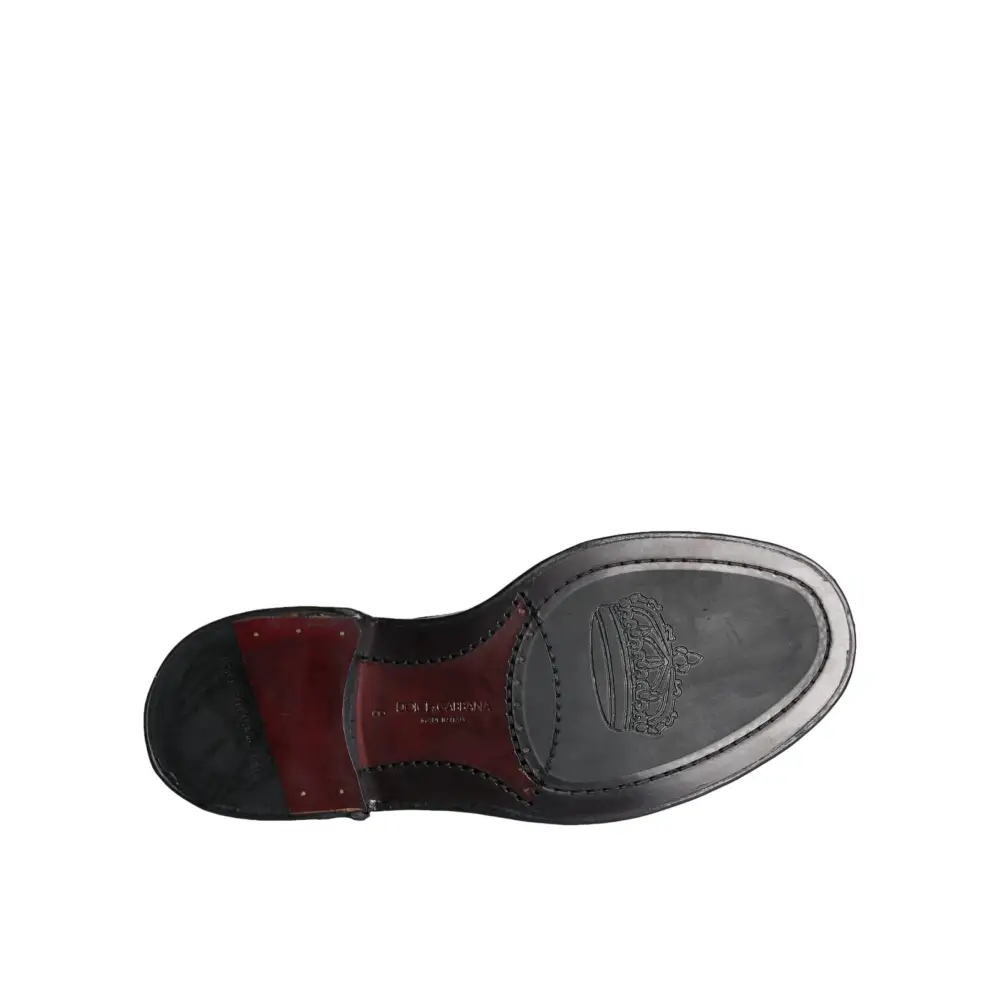 Dolce & Gabbana Schwarzes Leder Oxford Wingtip Formale Männer Schuhe - EU42/US9