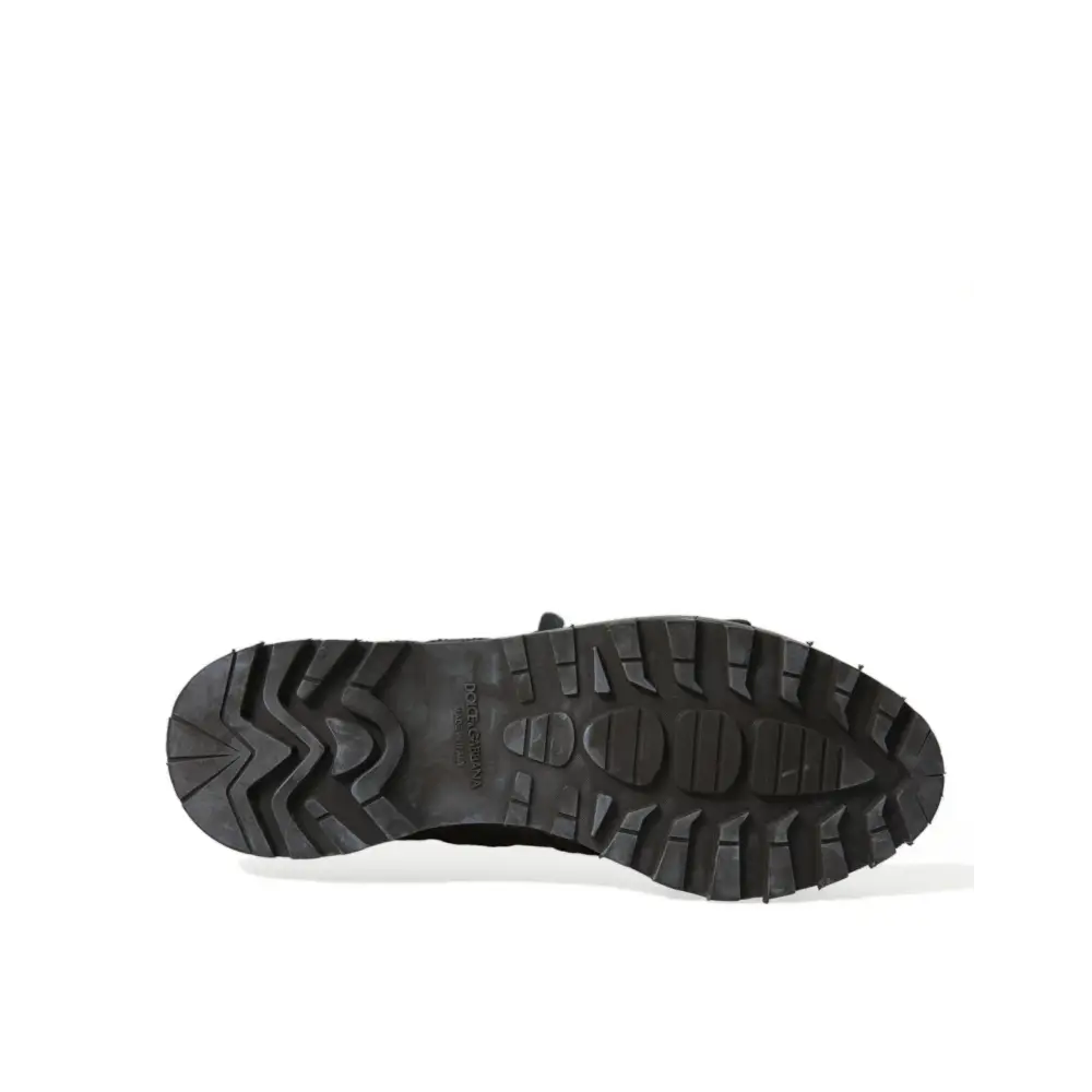 Dolce & Gabbana Schwarzes Leder Riemen Männer Stiefelette Schuhe - EU42.5/US9.5