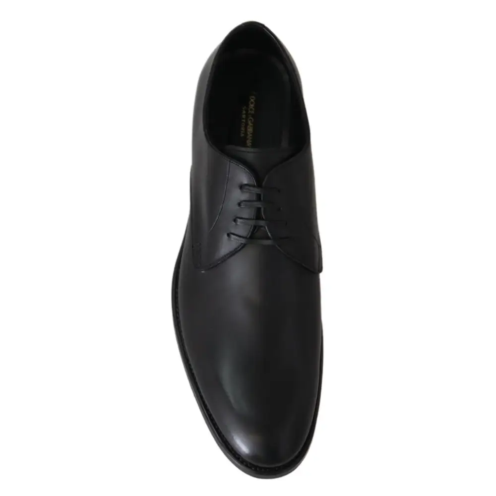 Dolce & Gabbana Schwarzes Leder SARTORIA Handgefertigte Schuhe
