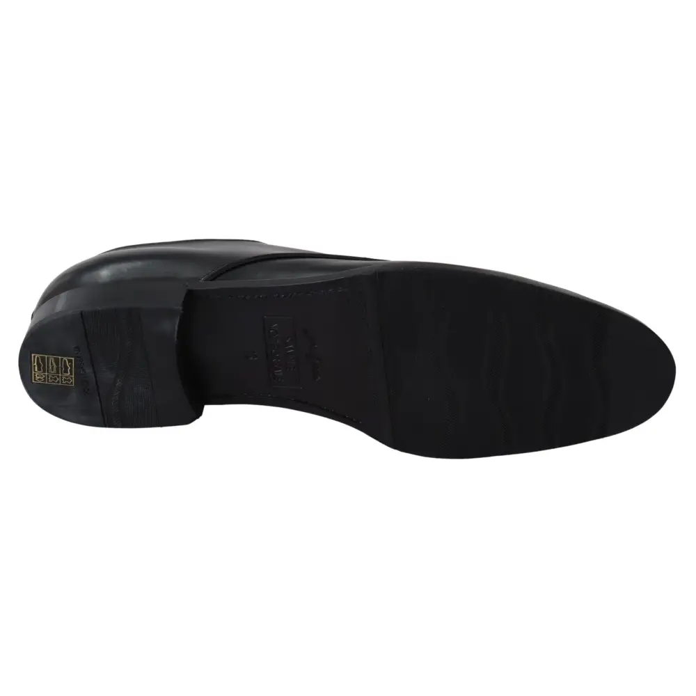 Dolce & Gabbana Schwarzes Leder SARTORIA Handgefertigte Schuhe