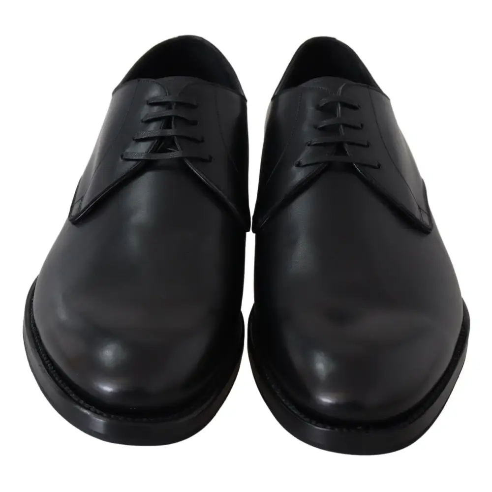 Dolce & Gabbana Schwarzes Leder SARTORIA Handgefertigte Schuhe