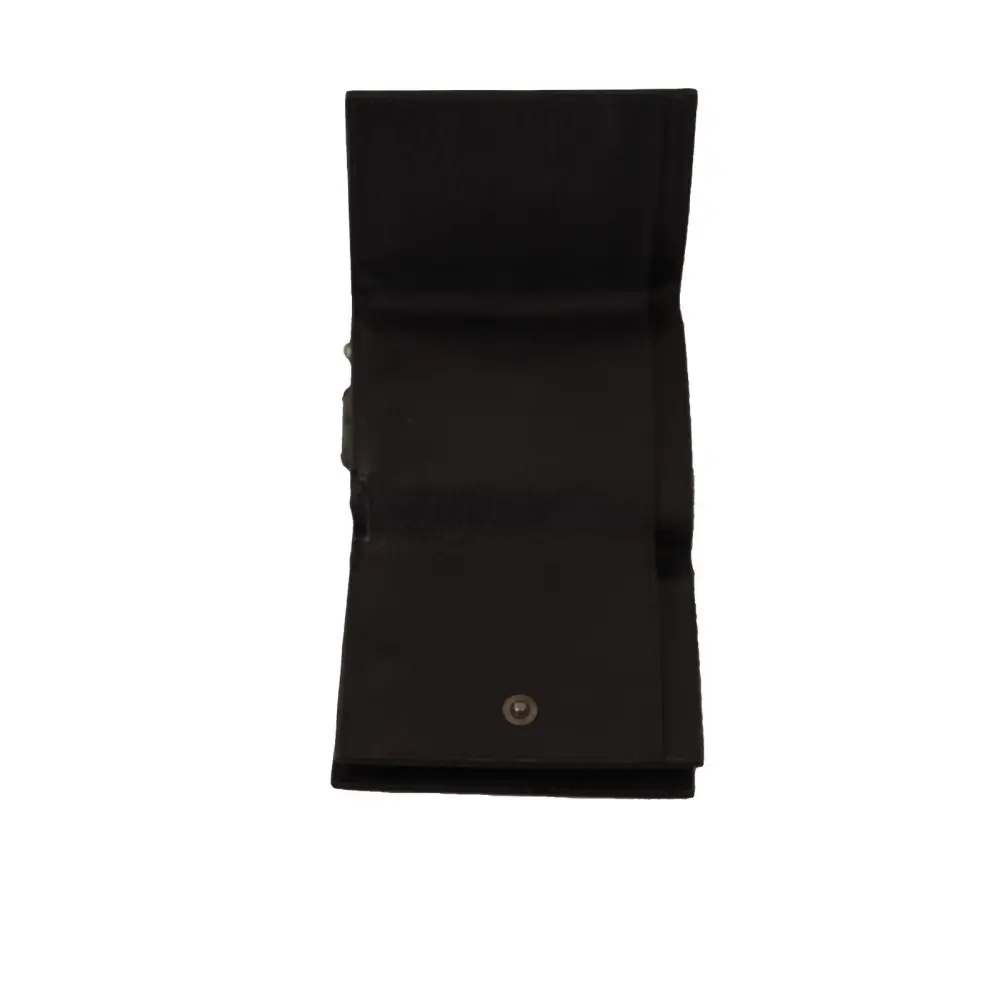 Dolce & Gabbana Schwarzes Leder Trifold Geldbörse Gürtel Multi Kit Wallet