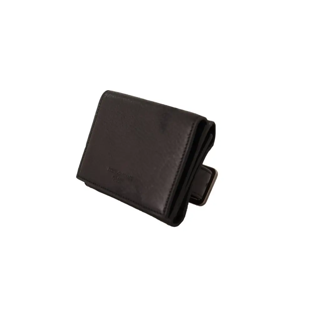 Dolce & Gabbana Schwarzes Leder Trifold Geldbörse Gürtelschlaufe Multi Kit Wallet