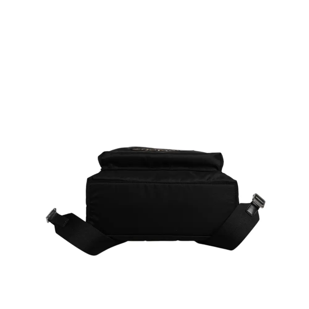 Dolce & Gabbana Schwarzes Nylon #DGFAMILY verschönert Rucksack VULCANO Tasche