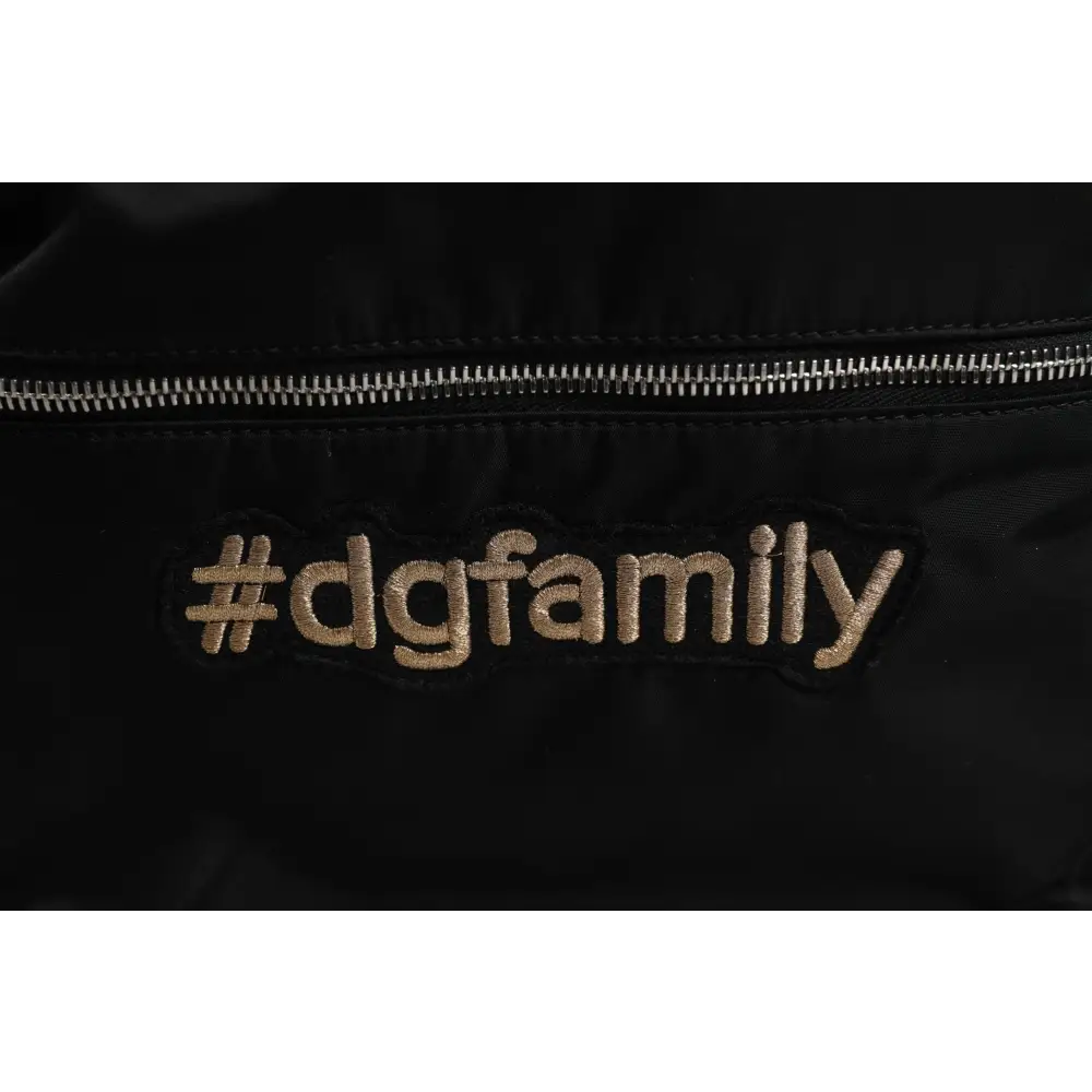Dolce & Gabbana Schwarzes Nylon #DGFAMILY verschönert Rucksack VULCANO Tasche