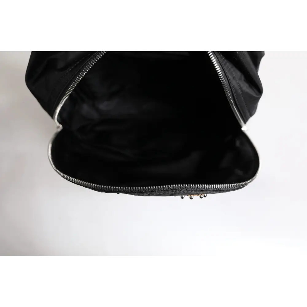 Dolce & Gabbana Schwarzes Nylon #DGFAMILY verschönert Rucksack VULCANO Tasche