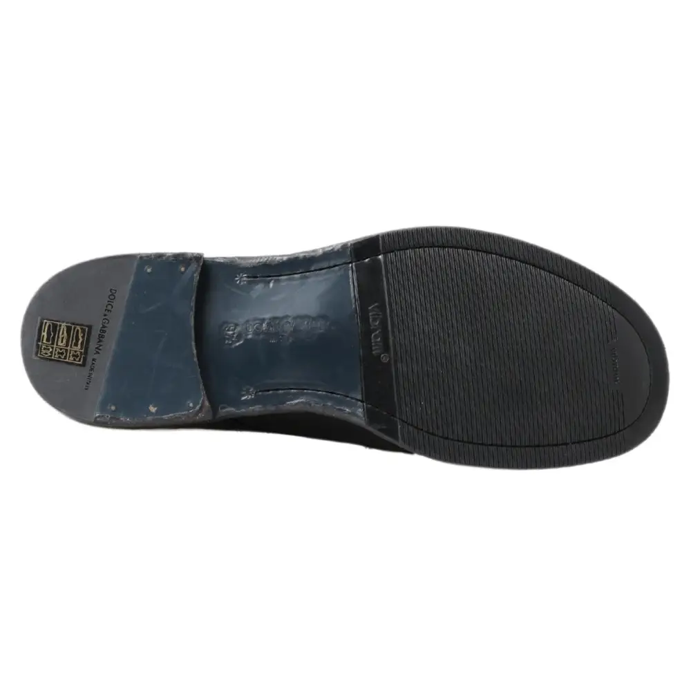 Dolce & Gabbana Schwarzes Pferd Leder Perugino Stiefel