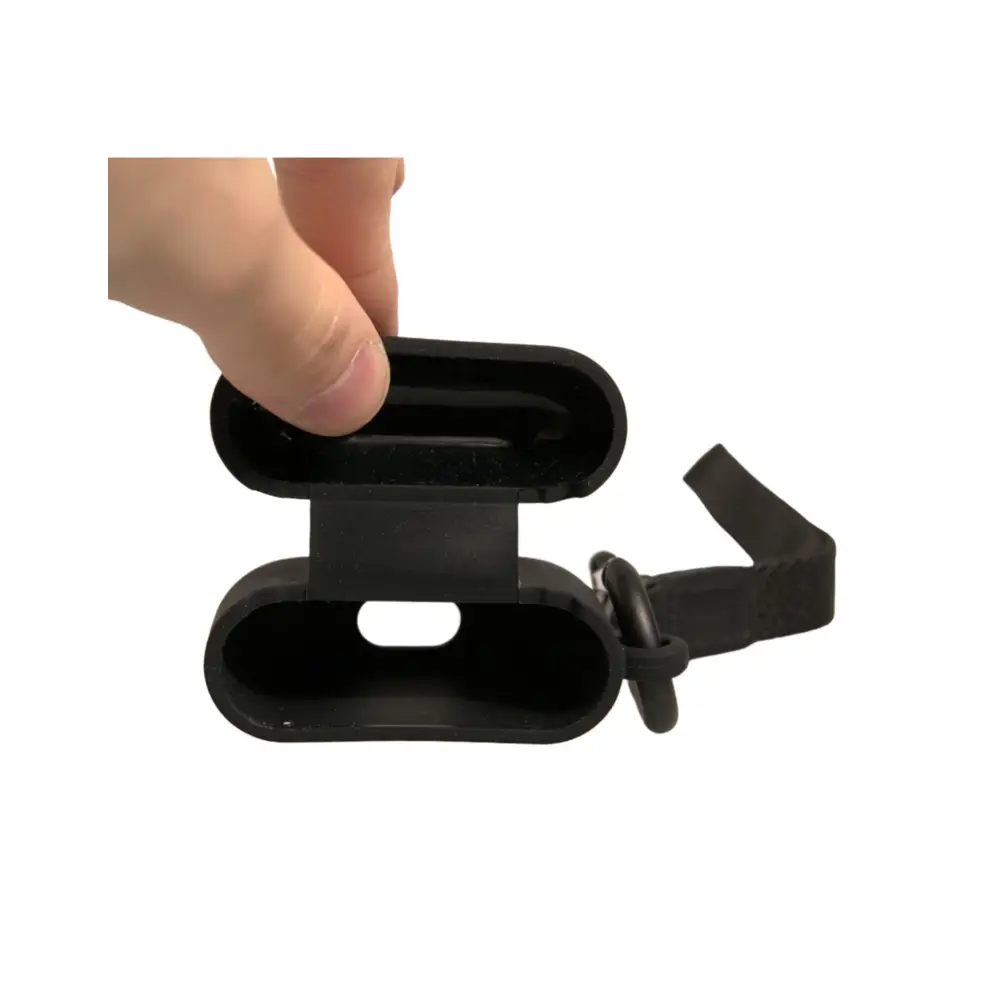 Dolce & Gabbana Schwarzes Silikon-Gummi-Logo geprägte Airpods Hülle