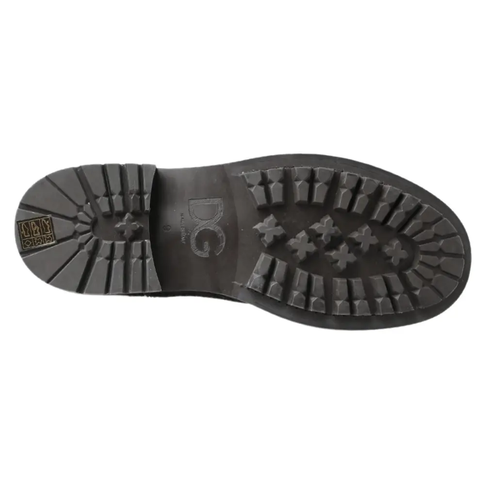 Dolce & Gabbana Schwarzgraue Lederstiefeletten