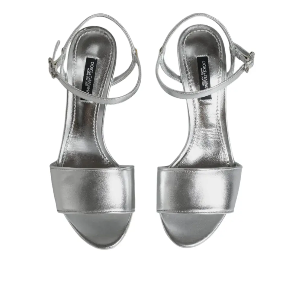 Dolce & Gabbana Silber KEIRA Heels Riemchensandalen Schuhe - EU35/US4.5