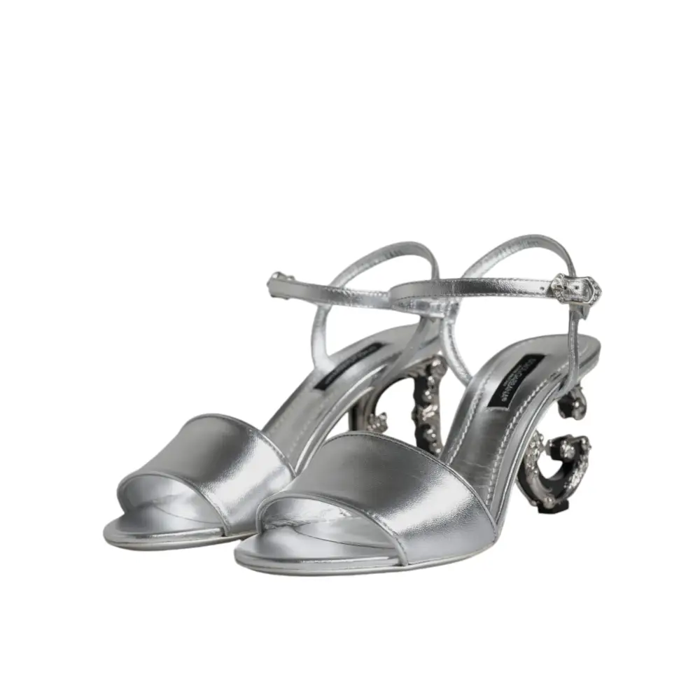 Dolce & Gabbana Silber KEIRA Heels Riemchensandalen Schuhe - EU35/US4.5