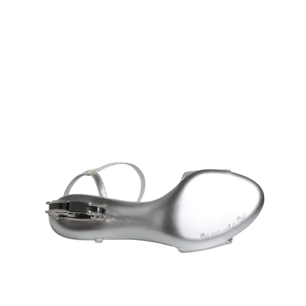 Dolce & Gabbana Silber KEIRA Heels Riemchensandalen Schuhe - EU35/US4.5