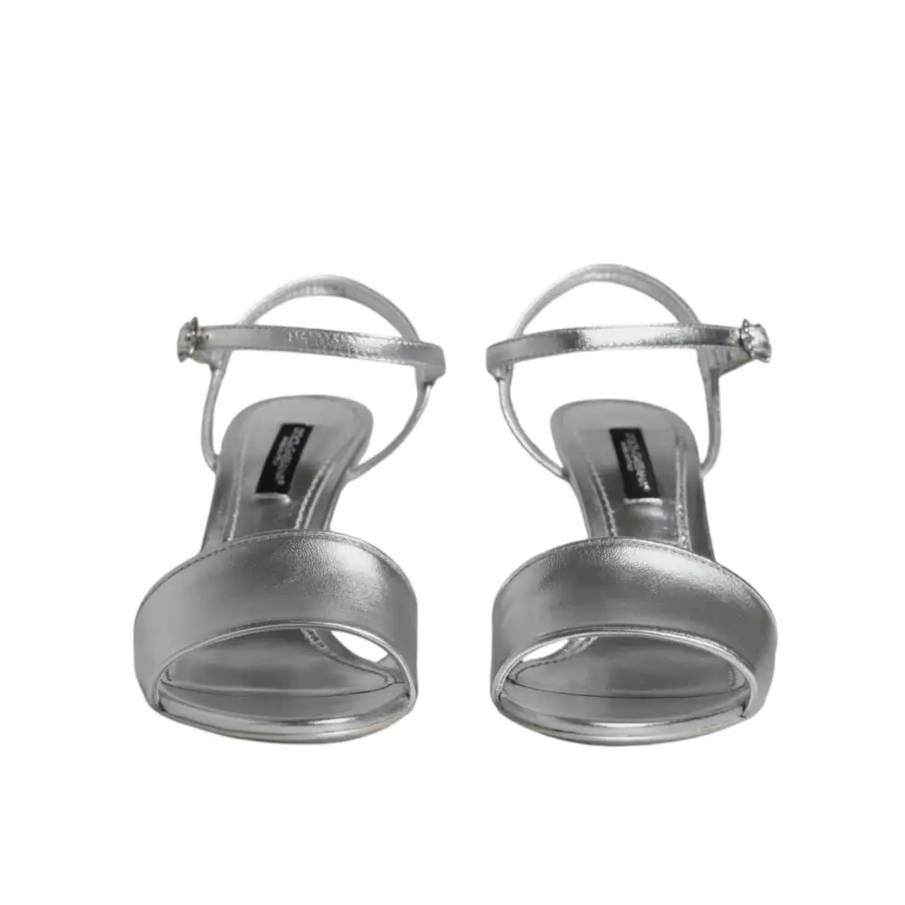 Dolce & Gabbana Silber KEIRA Heels Riemchensandalen Schuhe - EU35/US4.5