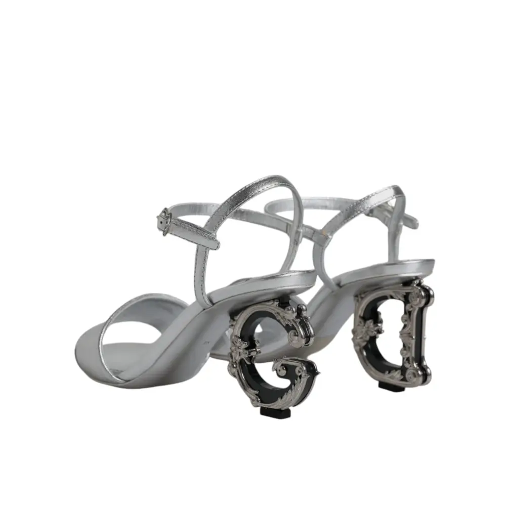 Dolce & Gabbana Silber KEIRA Heels Riemchensandalen Schuhe - EU35/US4.5
