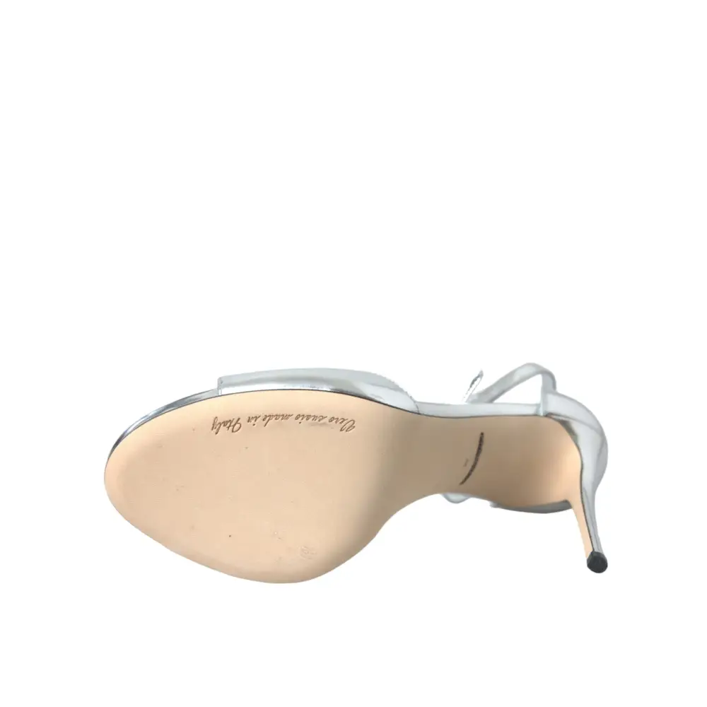 Dolce & Gabbana Silber KEIRA Leder Heels Sandalen Schuhe - EU40/US9.5