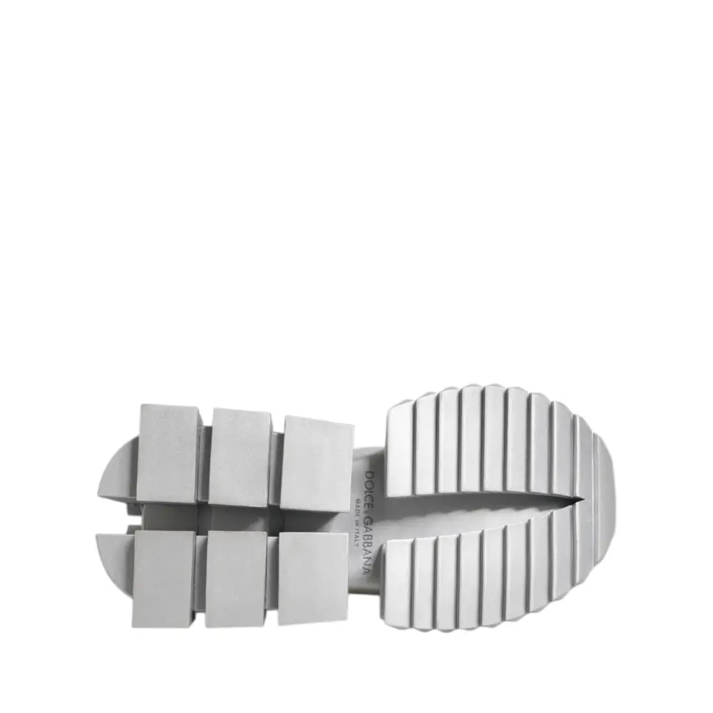 Dolce & Gabbana Silberne Leder Super Queen Sneakers Schuhe - EU35/US4.5