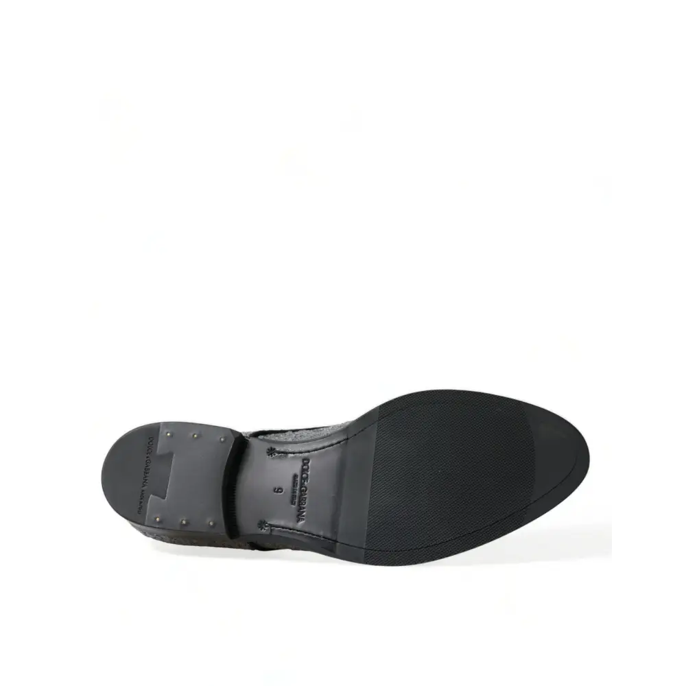 Dolce & Gabbana Silberne paillettenbesetzte Schnürschuhe für Männer Derby Dress Schuhe - EU39/US6