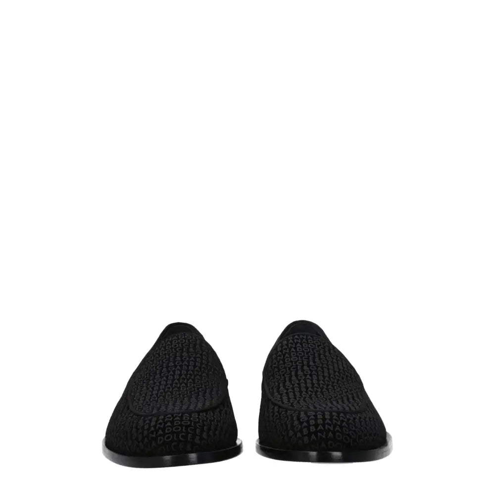 Dolce & Gabbana Slipper aus schwarzem Samt