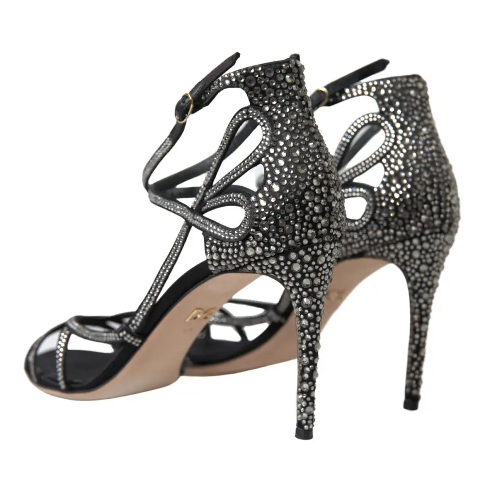Dolce & Gabbana Strass Stiletto Sandale Satin Schuhe - EU40.5/US10