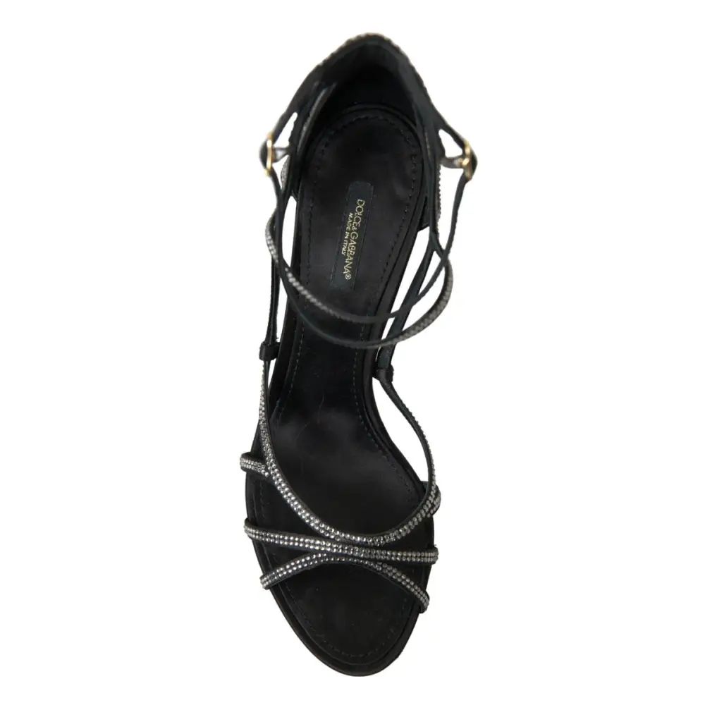 Dolce & Gabbana Strass Stiletto Sandale Satin Schuhe - EU40.5/US10