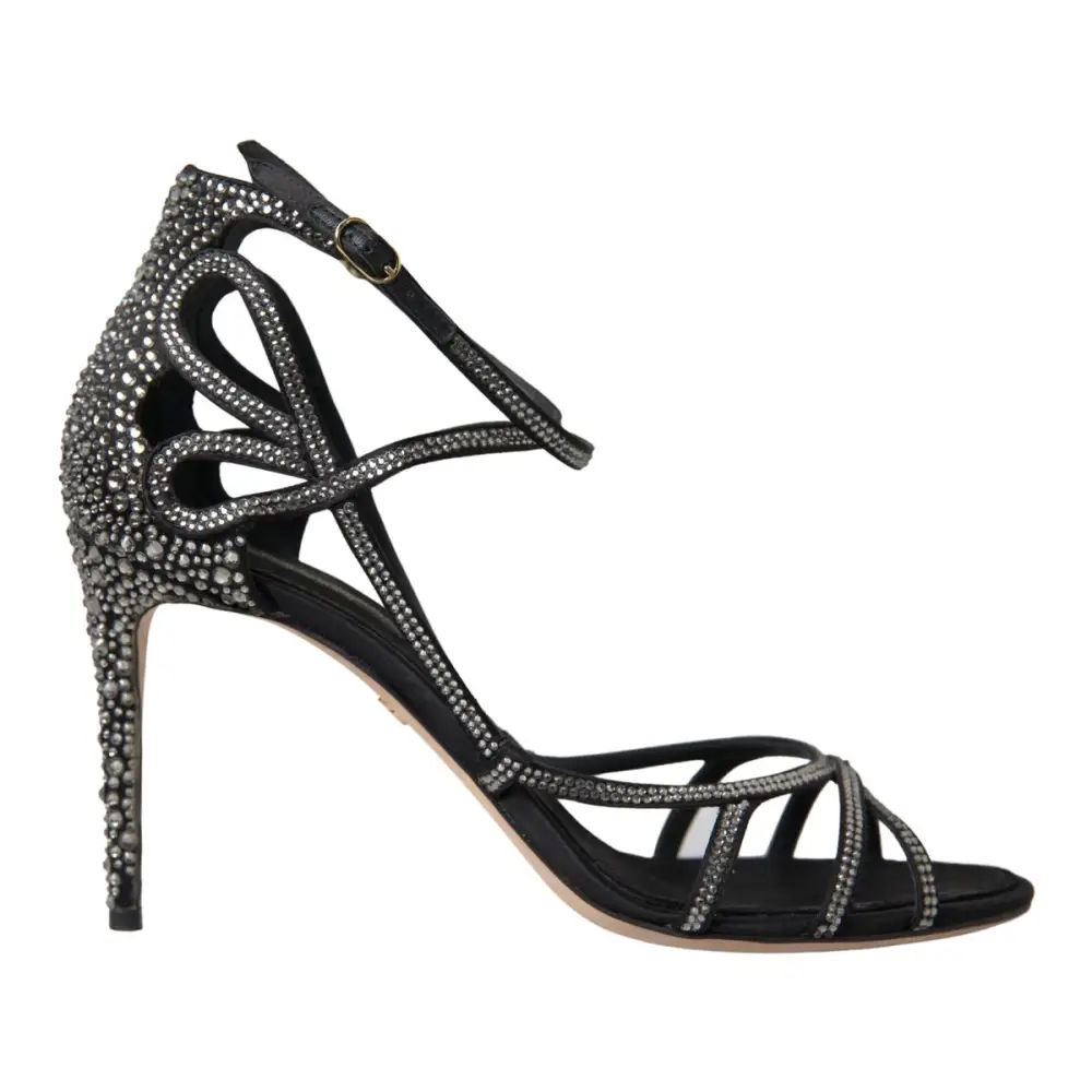 Dolce & Gabbana Strass Stiletto Sandale Satin Schuhe - EU40.5/US10