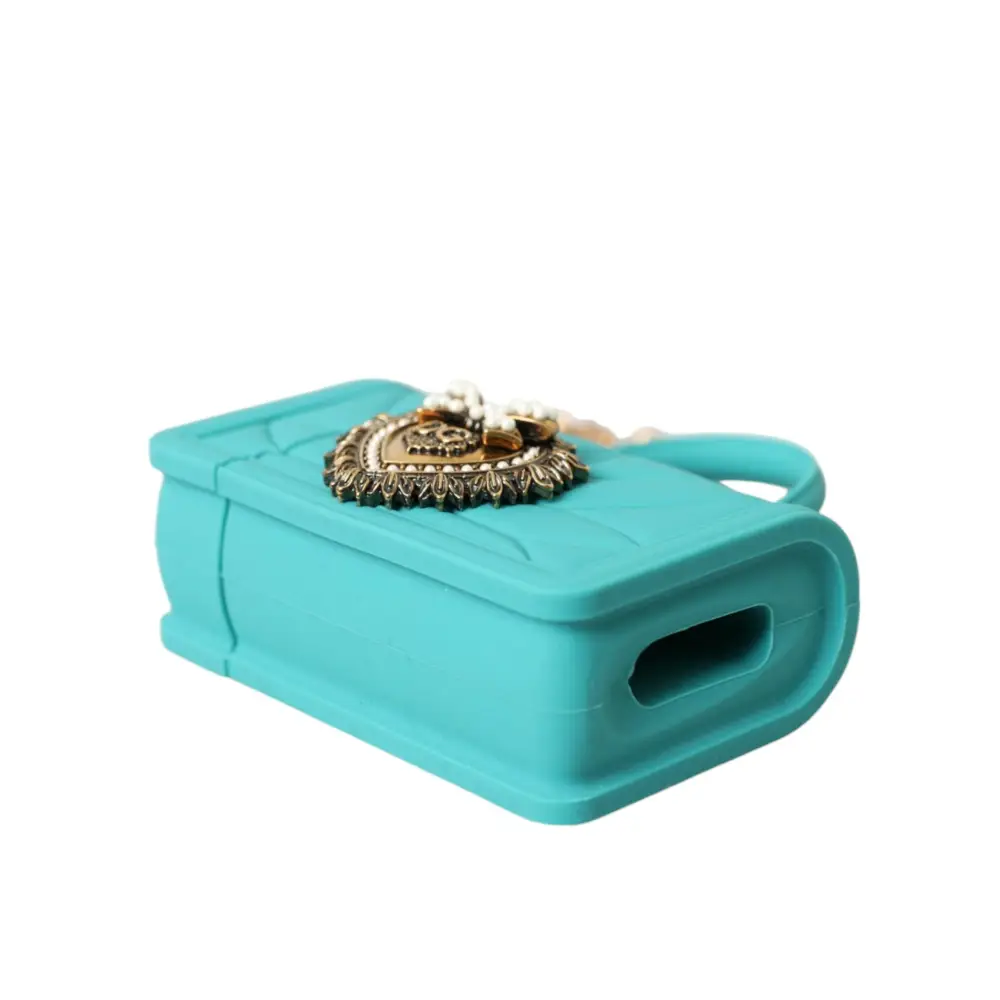 Dolce & Gabbana Türkis Silikon Hingabe Herz Abdeckung Tasche Airpods Fall