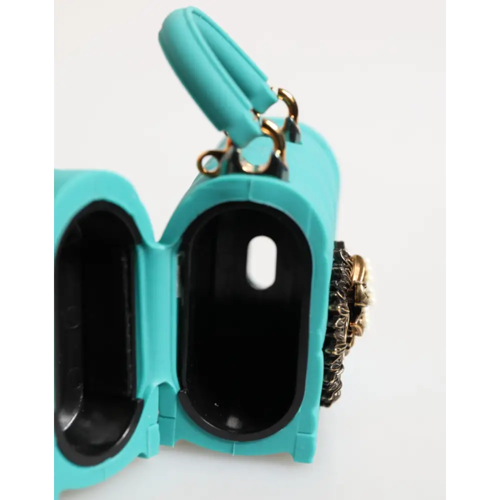 Dolce & Gabbana Türkis Silikon Hingabe Herz Abdeckung Tasche Airpods Fall