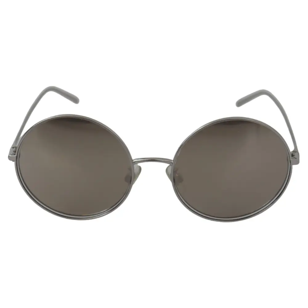 Dolce & Gabbana Versilberte runde graue Sonnenbrillen für Frauen